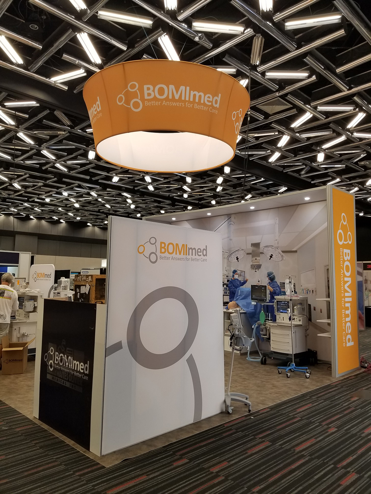 BOMImed tradeshow booth created by Bounce Design