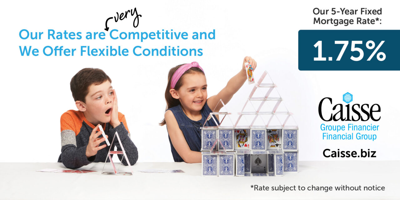 Caisse Financial Billboard - One child building a better card house than the other
