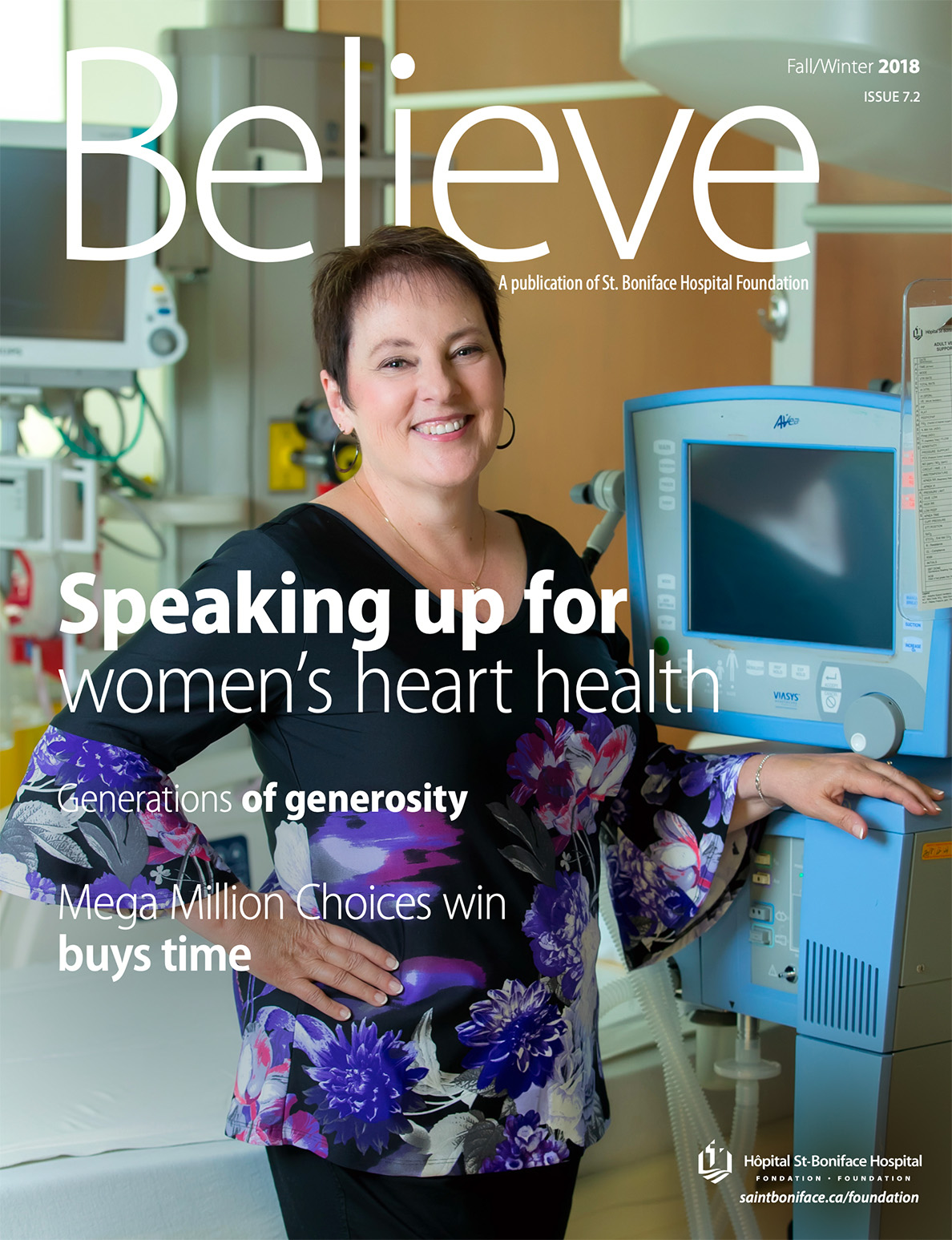 Woman standing by heart monitor in hospital - Believe Magazine Cover