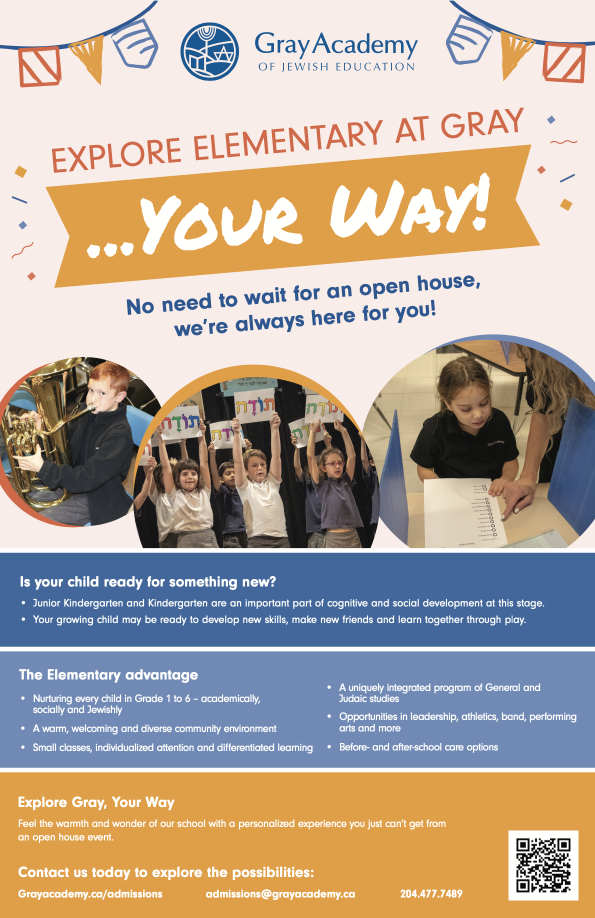 Elementary Recruitment Poster - "Explore Elementary at Gray ...Your Way!"