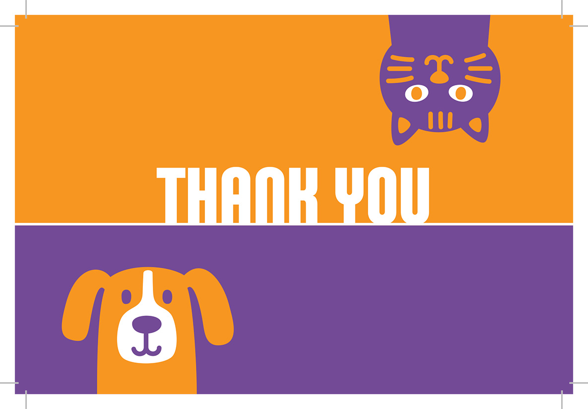 WHS Pet Shop thank you card exterior - "Thank You"